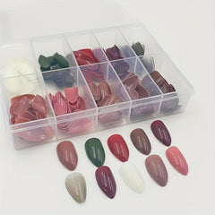 2400pcs Almond Shaped False Nail Tips - Short Acrylic Nail Tips in 10 Colors