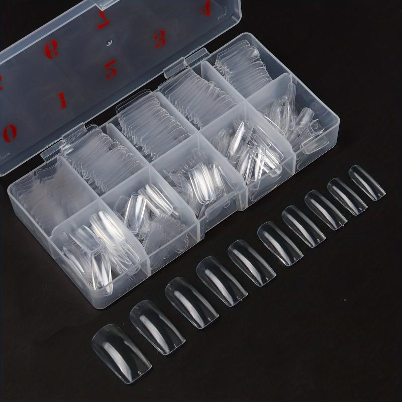 500PCS Full Cover Acrylic Nail Tips 10 Sizes French Style Lady Artificial Tip