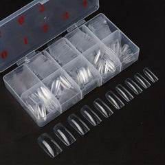 500PCS Full Cover Acrylic Nail Tips 10 Sizes French Style Lady Artificial Tip