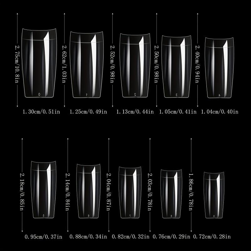 500 Soft Gel Nail Tips Clear Natural Acrylic Pre-shaped False Nails