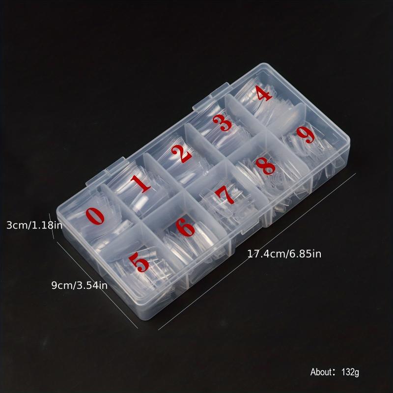500 Soft Gel Nail Tips Clear Natural Acrylic Pre-shaped False Nails