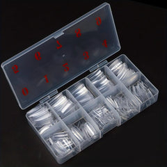 500 Soft Gel Nail Tips Clear Natural Acrylic Pre-shaped False Nails