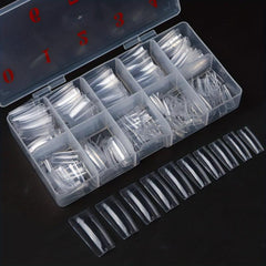 500 Soft Gel Nail Tips Clear Natural Acrylic Pre-shaped False Nails
