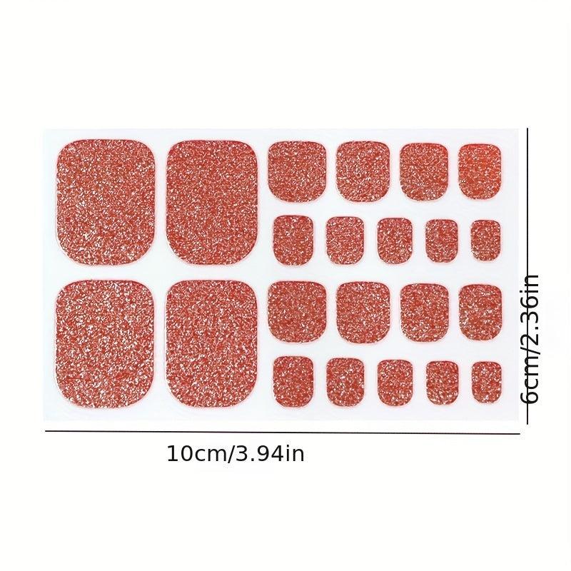 22pcs Korean Japanese Toenail Sticker Full Cover Waterproof Nail Sticker Wraps