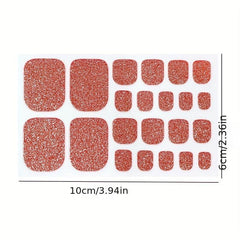 22pcs Korean Japanese Toenail Sticker Full Cover Waterproof Nail Sticker Wraps