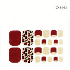 22pcs Korean Japanese Toenail Sticker Full Cover Waterproof Nail Sticker Wraps