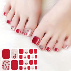 22pcs Korean Japanese Toenail Sticker Full Cover Waterproof Nail Sticker Wraps