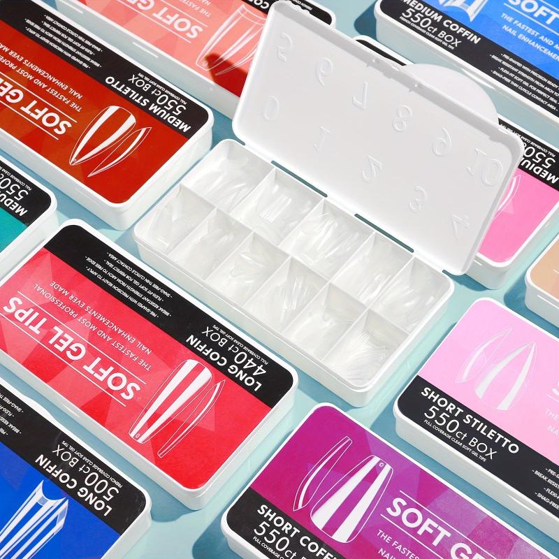 Soft Gel Full Cover Nail Tips Clear False Nails for Gel Nail Extensions