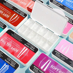 Soft Gel Full Cover Nail Tips Clear False Nails for Gel Nail Extensions