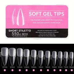 Soft Gel Full Cover Nail Tips Clear False Nails for Gel Nail Extensions