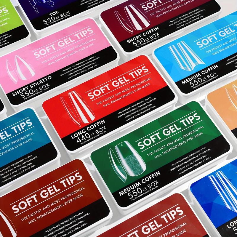 Soft Gel Full Cover Nail Tips Clear False Nails for Gel Nail Extensions