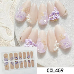 Full Cover Nail Decals Manicure Stickers For Girls Women