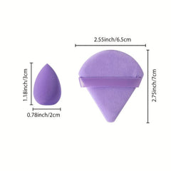 6pcs Makeup Sponge Puff Kit for Face - Mini & Fan Shaped Soft Velvet Puffs