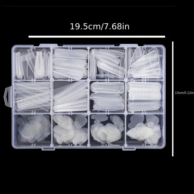 192pcs Dual-Form Full-Cover Nail Molds for Gel Manicure