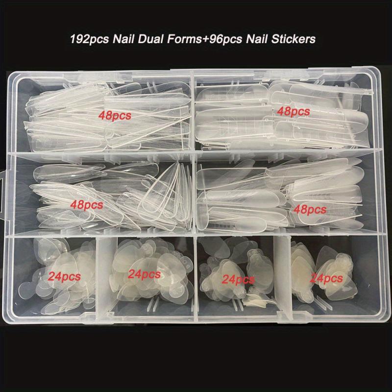 192pcs Dual-Form Full-Cover Nail Molds for Gel Manicure