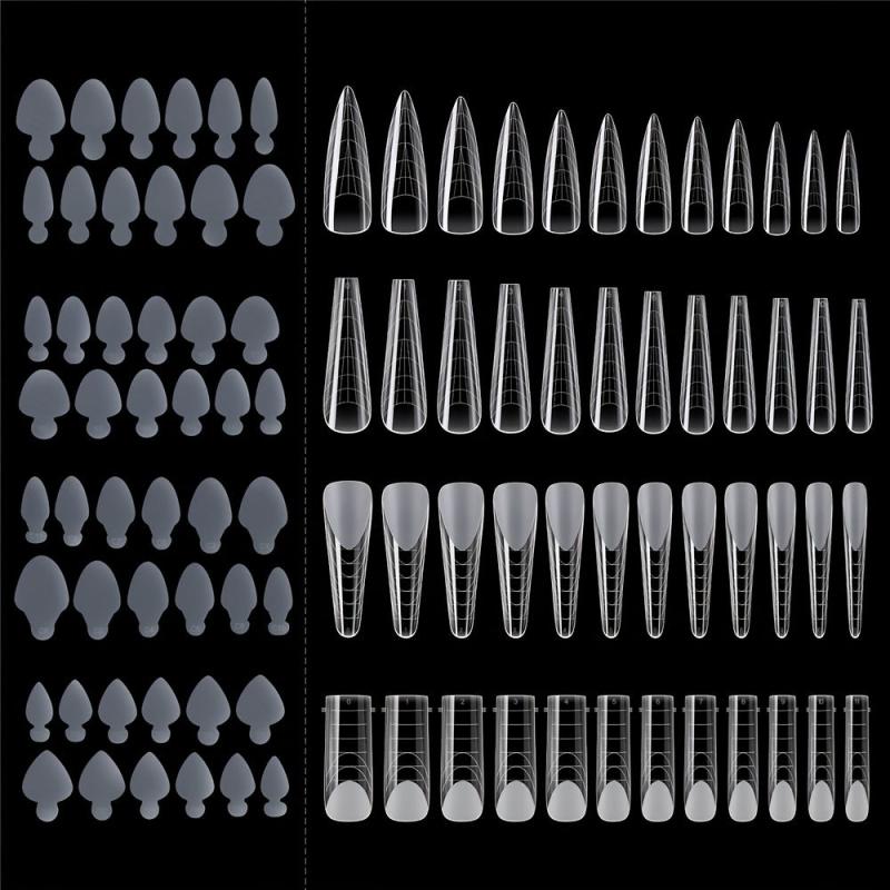 192pcs Dual-Form Full-Cover Nail Molds for Gel Manicure
