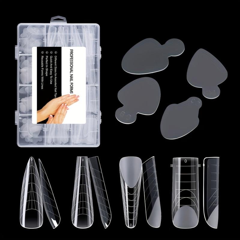 192pcs Dual-Form Full-Cover Nail Molds for Gel Manicure
