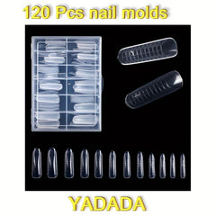 Clear Gel Nail Extension Mold Set with Dual-ended Gel Brush and Nail File