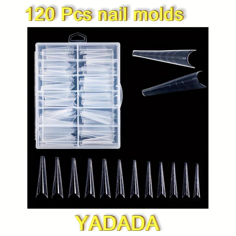 Clear Gel Nail Extension Mold Set with Dual-ended Gel Brush and Nail File