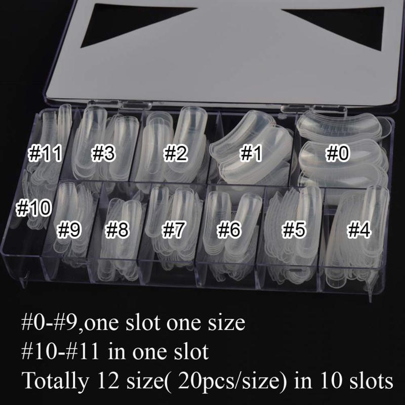 Clear Gel Nail Extension Mold Set with Dual-ended Gel Brush and Nail File