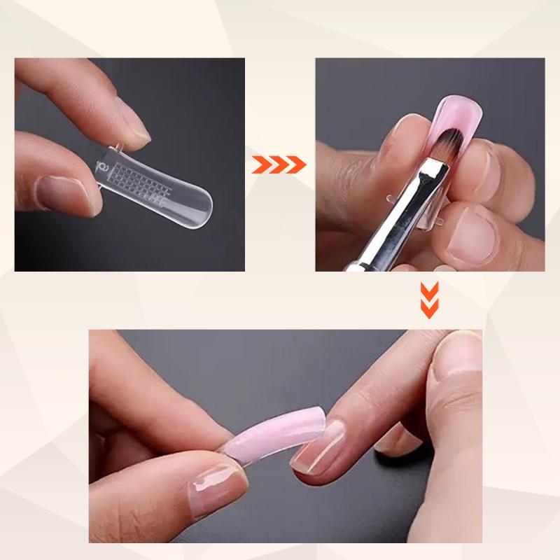 Clear Gel Nail Extension Mold Set with Dual-ended Gel Brush and Nail File