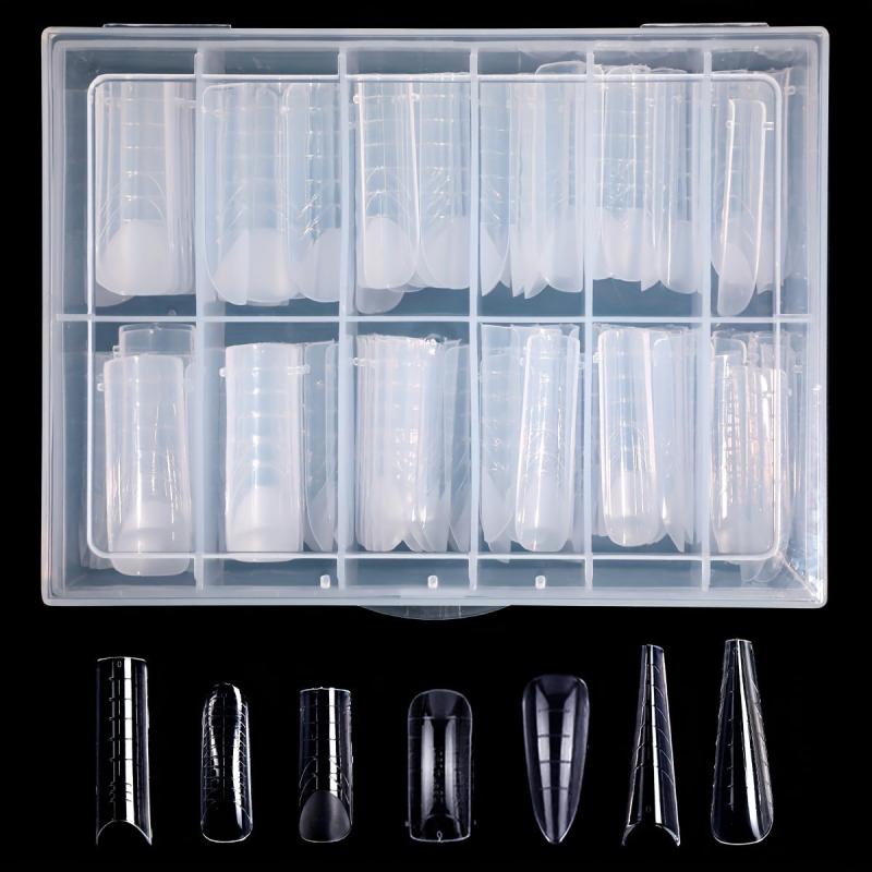 Clear Gel Nail Extension Mold Set with Dual-ended Gel Brush and Nail File