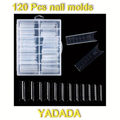 Clear Gel Nail Extension Mold Set with Dual-ended Gel Brush and Nail File