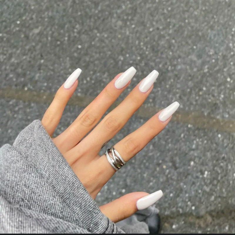 Acrylic Ballerina Press On Nails Full Coverage Medium Square Tips