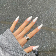 Acrylic Ballerina Press On Nails Full Coverage Medium Square Tips