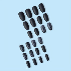 24 pcs Dark Acrylic Full Cover False Nails Easy to Apply Press On