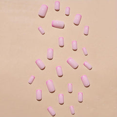 24pcs Glossy Purple French Tip Press On Nails - Short Square False Nails