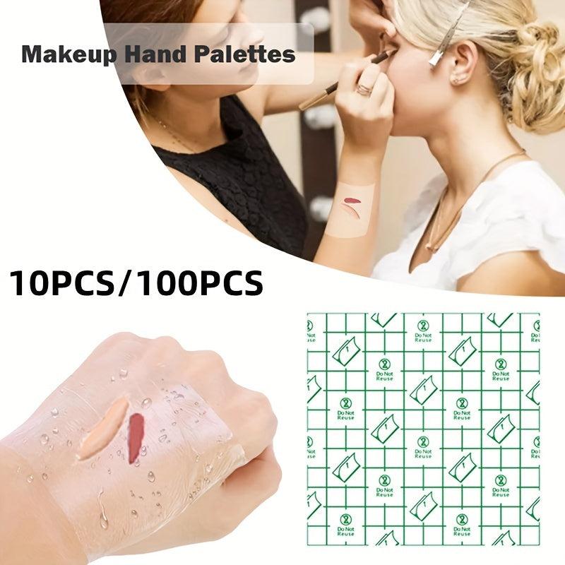 100Pcs Disposable Waterproof Makeup Hand Palettes Adhesive Cosmetic DIY Tool