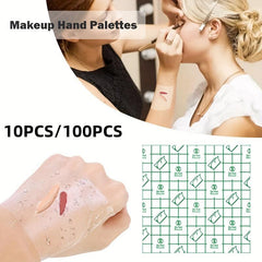 100Pcs Disposable Waterproof Makeup Hand Palettes Adhesive Cosmetic DIY Tool