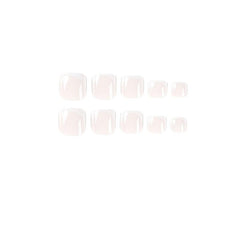 Square Press On Toenails Short Acrylic False Toes Nails for Women Full Cover