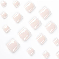 Square Press On Toenails Short Acrylic False Toes Nails for Women Full Cover