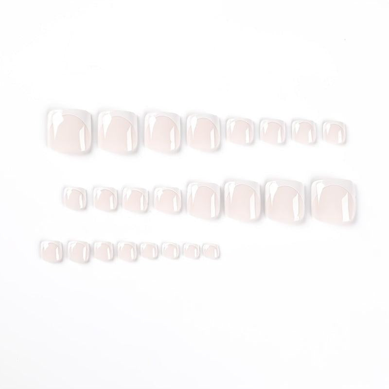 Square Press On Toenails Short Acrylic False Toes Nails for Women Full Cover