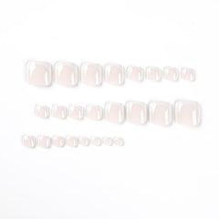 Square Press On Toenails Short Acrylic False Toes Nails for Women Full Cover