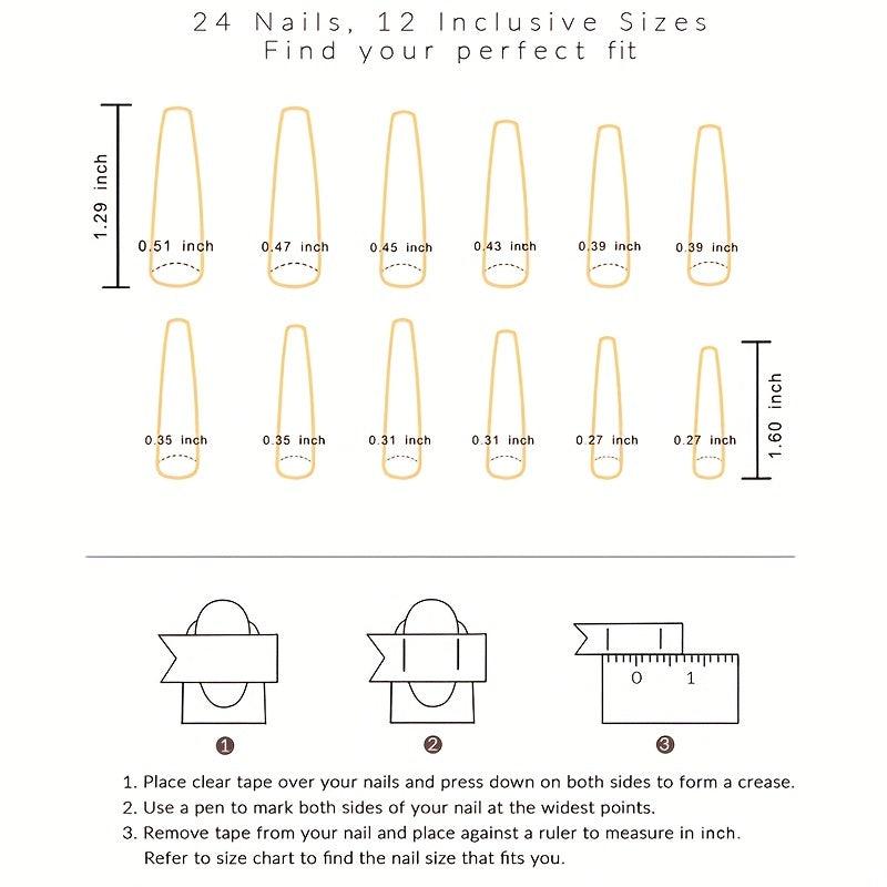 24Pcs Pink Cow TaiChi Press On Nails DIY Manicure Nail Decor