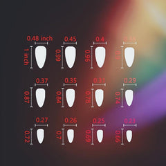 24pcs Pearl Rhinestone French Tip Press On Nails Medium Almond Size