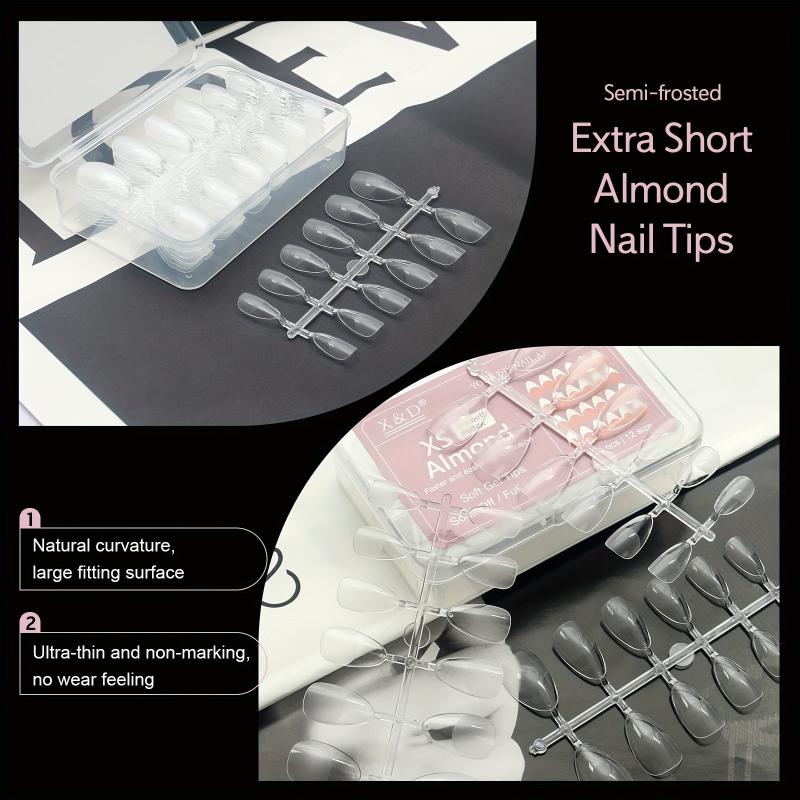 120pcs Soft Gel Nail Tips Extra Short Clear Acrylic Nail Tips