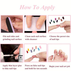 336 Pcs Matte Press On Nails Kit Ballerina Coffin Full Cover False Nails