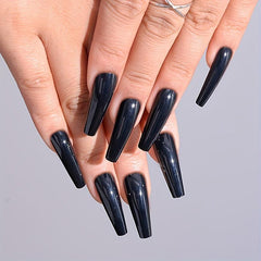 24pcs Glossy Coffin Nails Extra Long Full Cover Ballerina False Nails