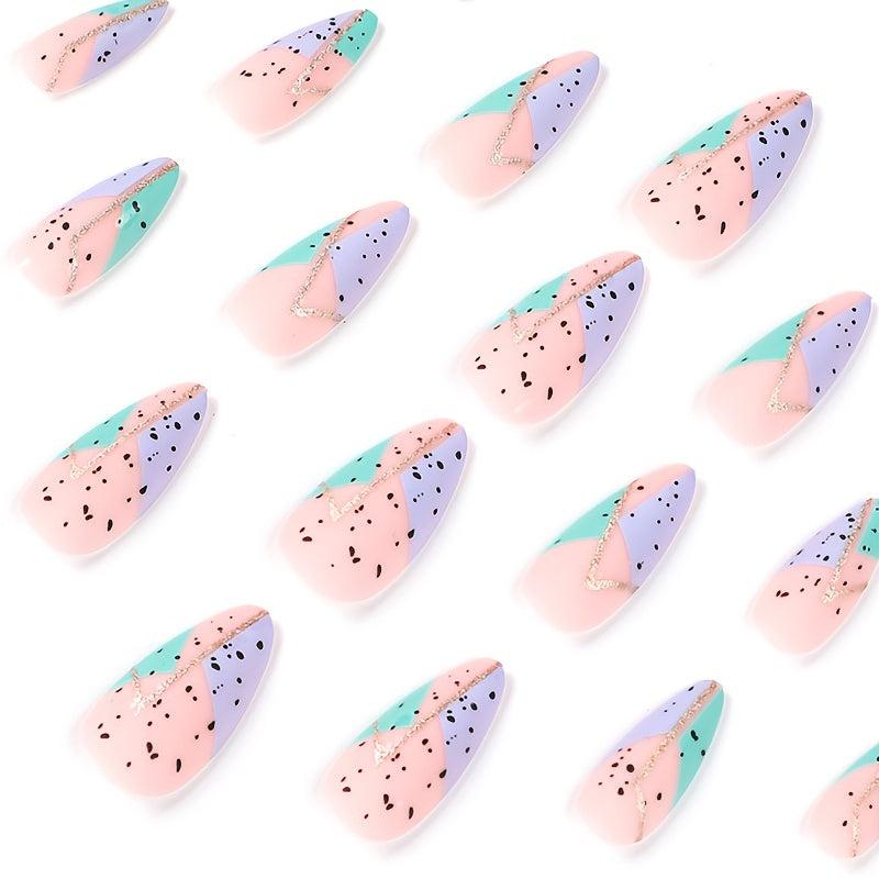 St Patrick's Geometric Press On Nails - Long Lasting False Nails