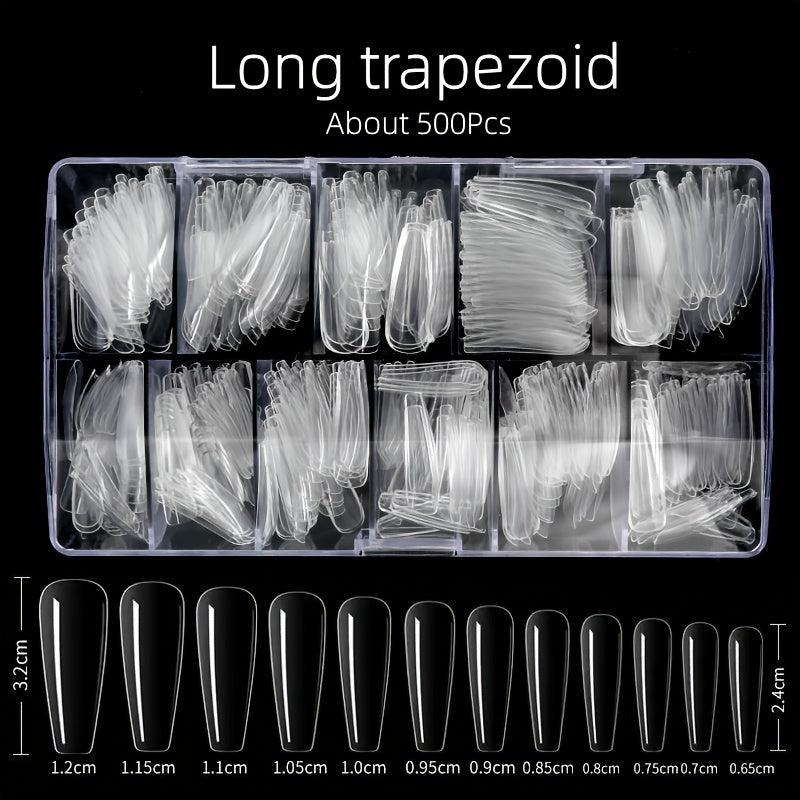 500pcs Soft Gel Nail Tips Clear Acrylic Nail Tips Pre-shaped False Nail Tips
