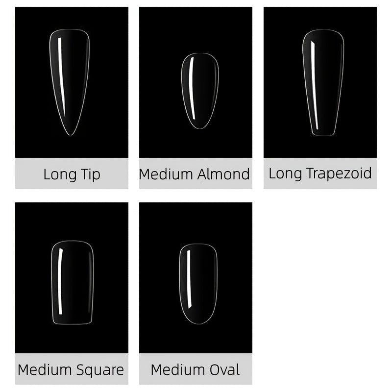 500pcs Soft Gel Nail Tips Clear Acrylic Nail Tips Pre-shaped False Nail Tips