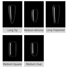 500pcs Soft Gel Nail Tips Clear Acrylic Nail Tips Pre-shaped False Nail Tips