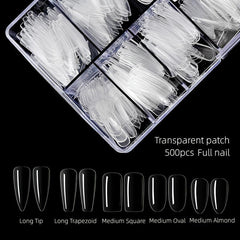 500pcs Soft Gel Nail Tips Clear Acrylic Nail Tips Pre-shaped False Nail Tips