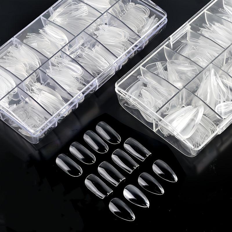 500pcs Soft Gel Nail Tips Clear Acrylic Nail Tips Pre-shaped False Nail Tips