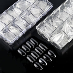 500pcs Soft Gel Nail Tips Clear Acrylic Nail Tips Pre-shaped False Nail Tips