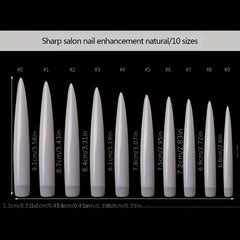 Long False Nail Extra Long Nail Tips 10 Sizes